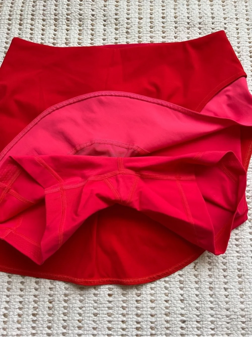 Lululemon Red Asymmetrical Layered High-Rise Tennis Skort Size 6 (Small)